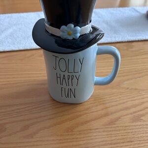 Rae Dunn Black and White Jolly Happy Fun Mug